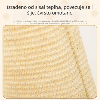 Mačje grebalno postolje i ploča, vertikalni sisal stup, integrirana igračka, izdržljiva konstrukcija od furnirane ploče