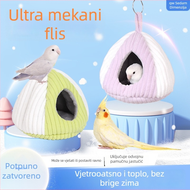 Zimsko platno gnijezdo za hrčke i male ptice, ovalni oblik, zadržava toplinu