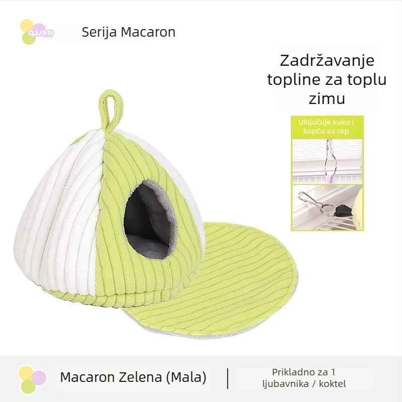 Zimsko platno gnijezdo za hrčke i male ptice, ovalni oblik, zadržava toplinu