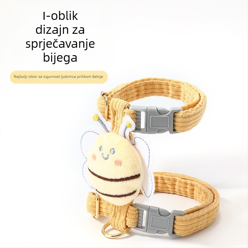 Najlon harnes za mačke s prsnim remenom u obliku I, podesiv, neizvlačivi povodac, porijeklo Yiwu, marka Jiawang yimiao