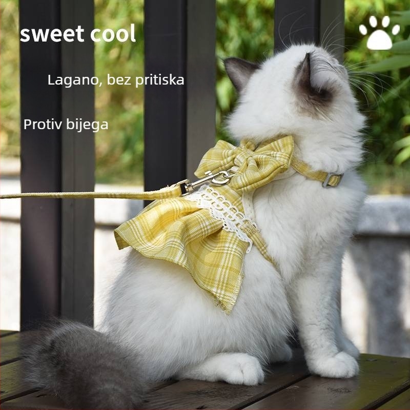 Mačji prsni pojas s vodilom, haljina u stilu princeze, dvostruko korištenje odjeće za kućne ljubimce, poliester