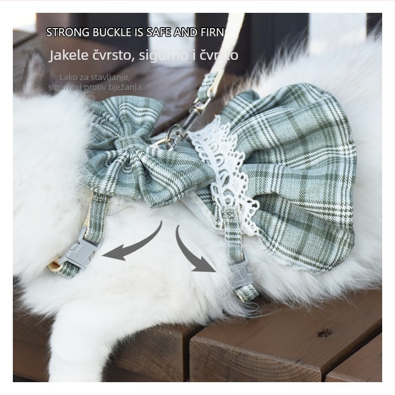 Mačji prsni pojas s vodilom, haljina u stilu princeze, dvostruko korištenje odjeće za kućne ljubimce, poliester