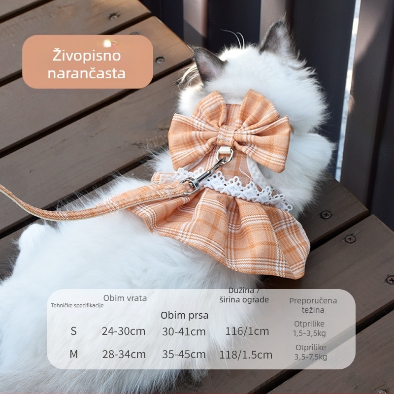 Mačji prsni pojas s vodilom, haljina u stilu princeze, dvostruko korištenje odjeće za kućne ljubimce, poliester