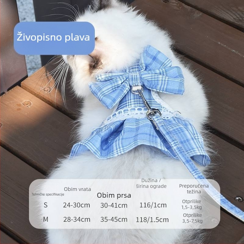 Mačji prsni pojas s vodilom, haljina u stilu princeze, dvostruko korištenje odjeće za kućne ljubimce, poliester