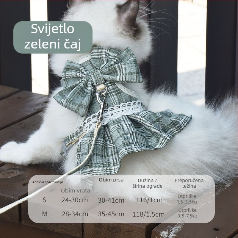 Mačji prsni pojas s vodilom, haljina u stilu princeze, dvostruko korištenje odjeće za kućne ljubimce, poliester