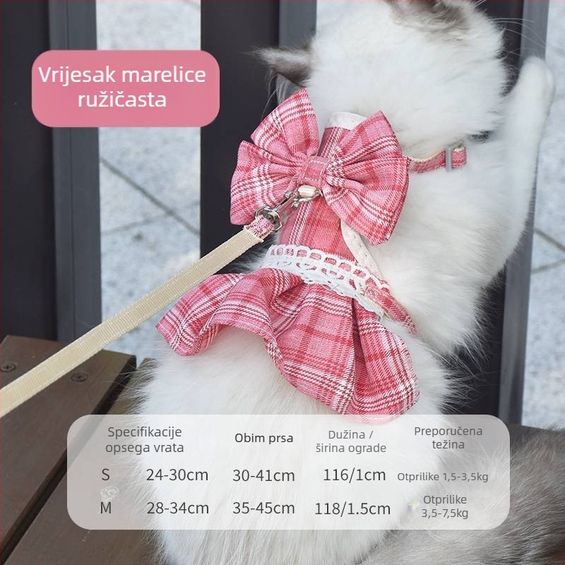 Mačji prsni pojas s vodilom, haljina u stilu princeze, dvostruko korištenje odjeće za kućne ljubimce, poliester