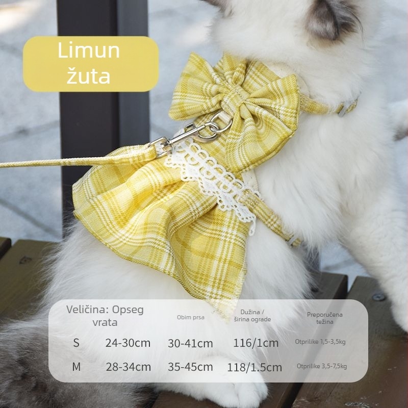 Mačji prsni pojas s vodilom, haljina u stilu princeze, dvostruko korištenje odjeće za kućne ljubimce, poliester