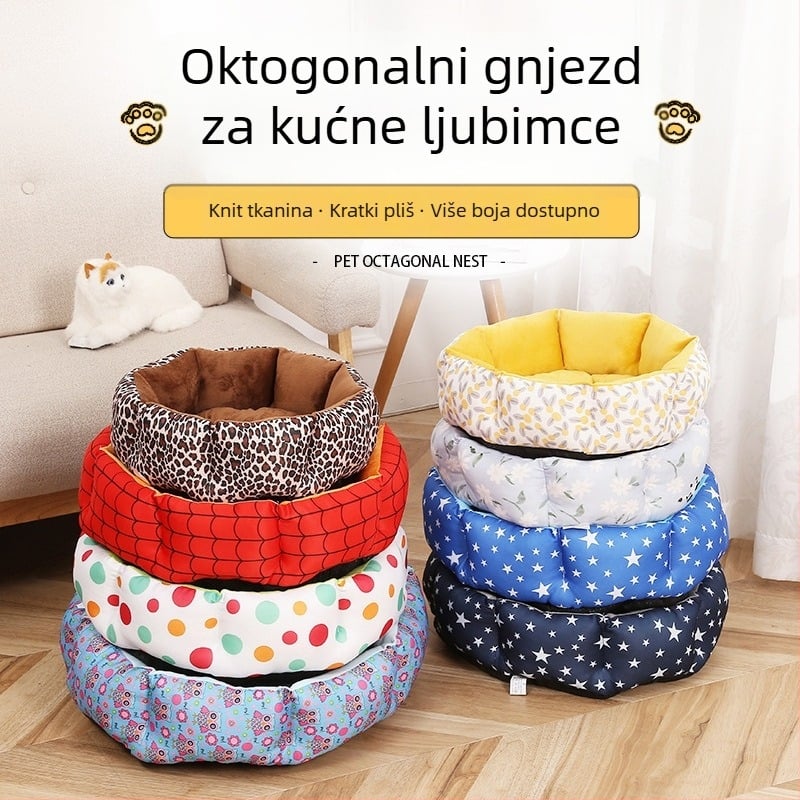 Gnijezdo za kućne ljubimce – okrugli topli krevetić za pse od pletenog materijala; branda Delicious, podrijetlo Zhejiang (Materijal: pleteni materijal; Kategorija: gnijezdo za kućne ljubimce; Za: pse; Podrijetlo: Zhejiang)
