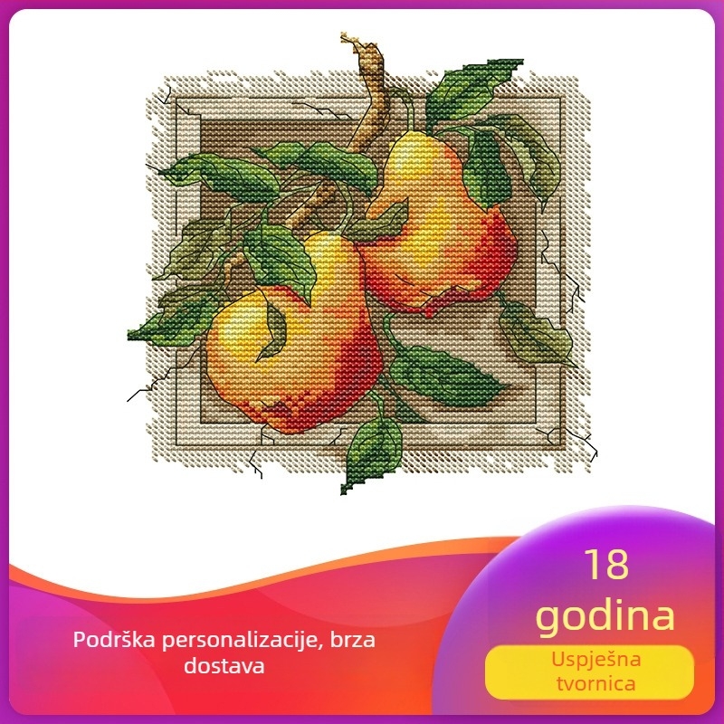 Set za križno šivanje - Motiv kruške, 11CT platno, Dekor dnevnog boravka