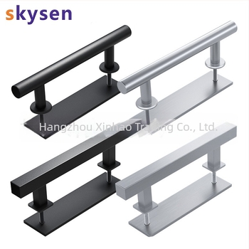 Drška za vrata štale, dvostrana, od nehrđajućeg čelika 304 i čelika s karbonskim sadržajem, završni premaz elektrostatnim prskanjem i teksturom žice, za klizna vrata