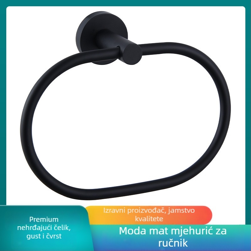 Ovalni držač za ručnike od nehrđajućeg čelika, moderni minimalistički dizajn, nosivost 1 kg