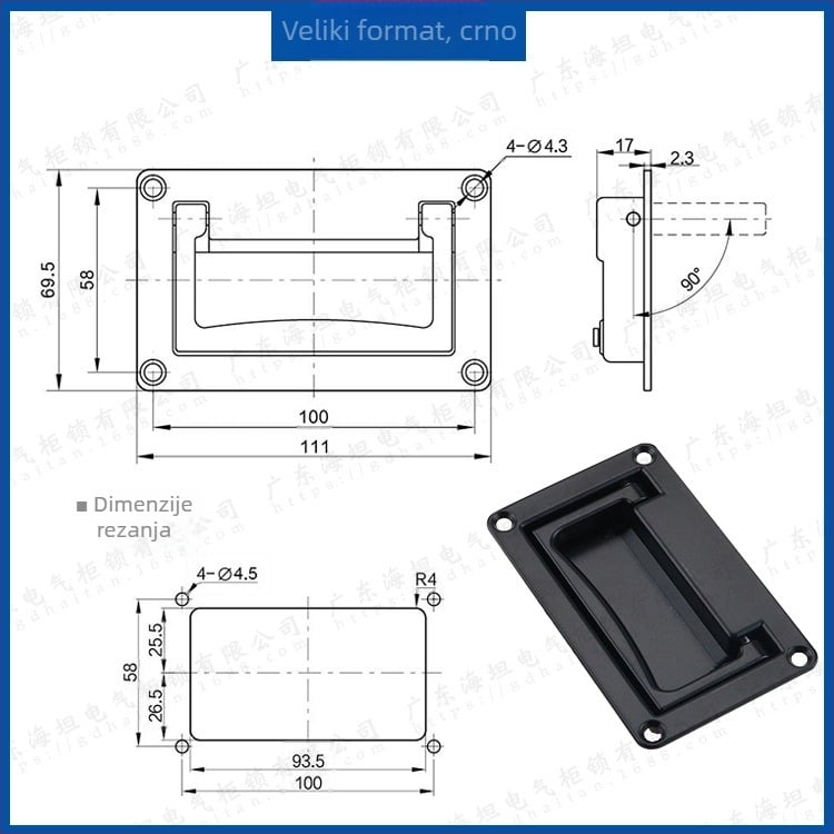 Haitan LS702 Panel ručka za ormariće, skivena ugradnja, cinkovo-legura, satinsko kromiranje