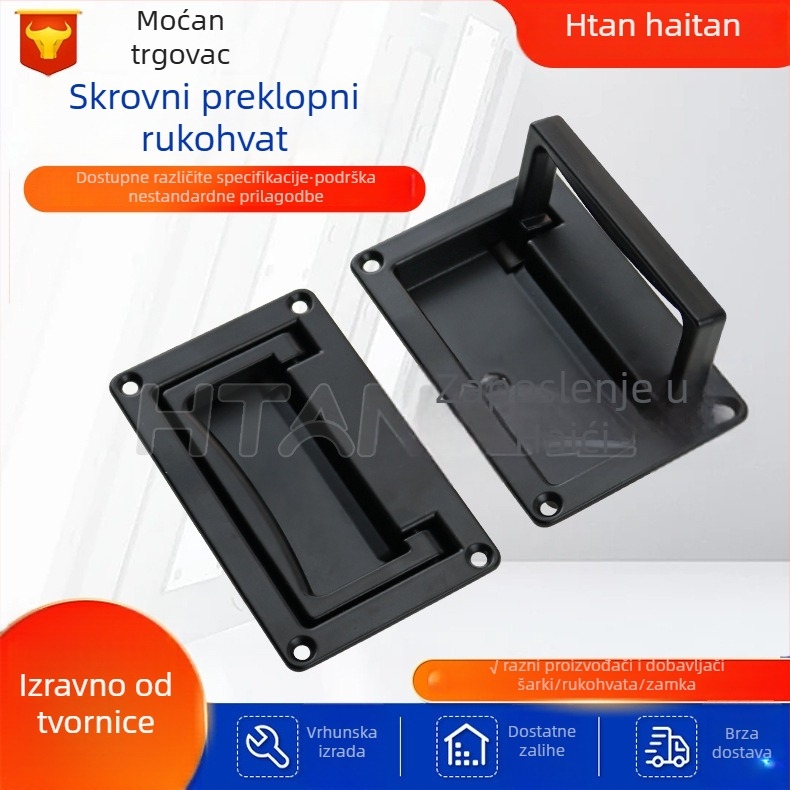 Haitan LS702 Panel ručka za ormariće, skivena ugradnja, cinkovo-legura, satinsko kromiranje