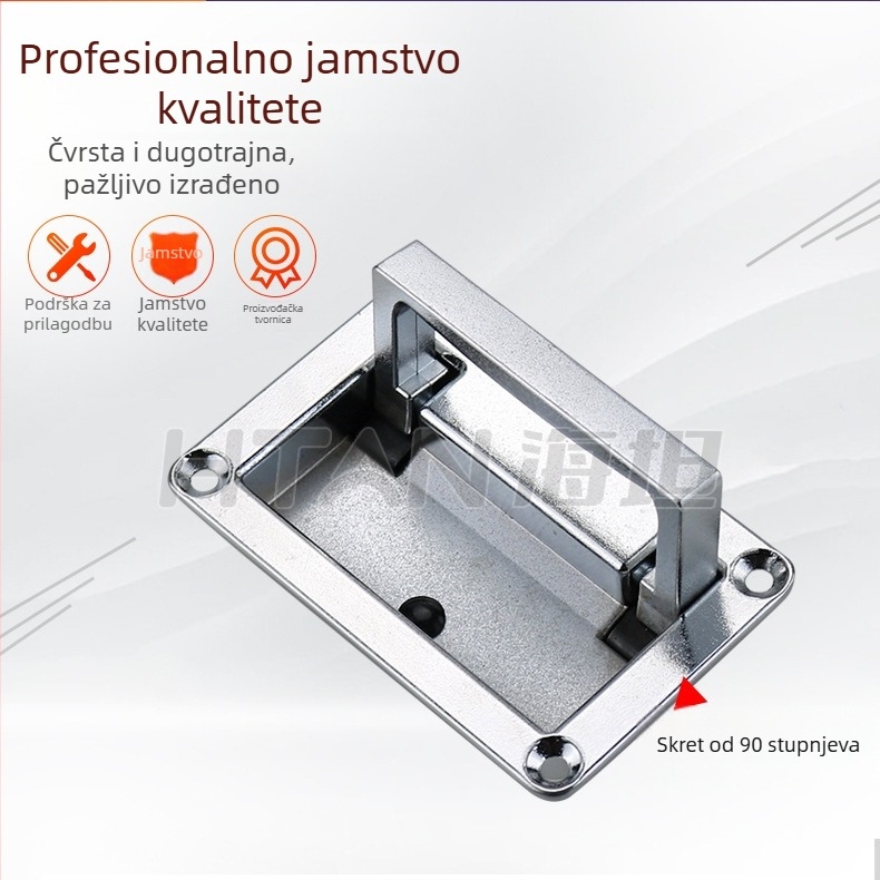 Haitan LS702 Panel ručka za ormariće, skivena ugradnja, cinkovo-legura, satinsko kromiranje