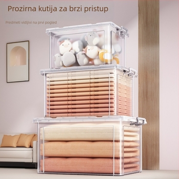 PP kutija za skladištenje, 30–40 L, s kotačićima, prijenosna, jednostavan modern dizajn