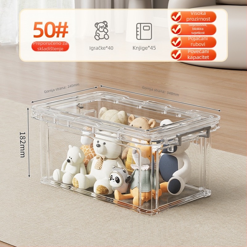 PP kutija za skladištenje, 30–40 L, s kotačićima, prijenosna, jednostavan modern dizajn