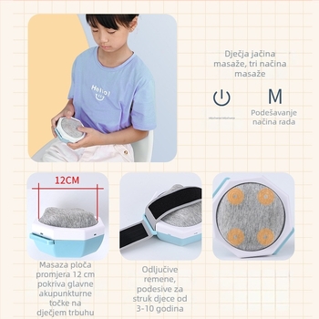 Dječji automatski masažer abdomena – uređaj za masiranje trbuha s toplim kompresom, gnječenjem i imitacijom ručnog masiranja, model MS-033