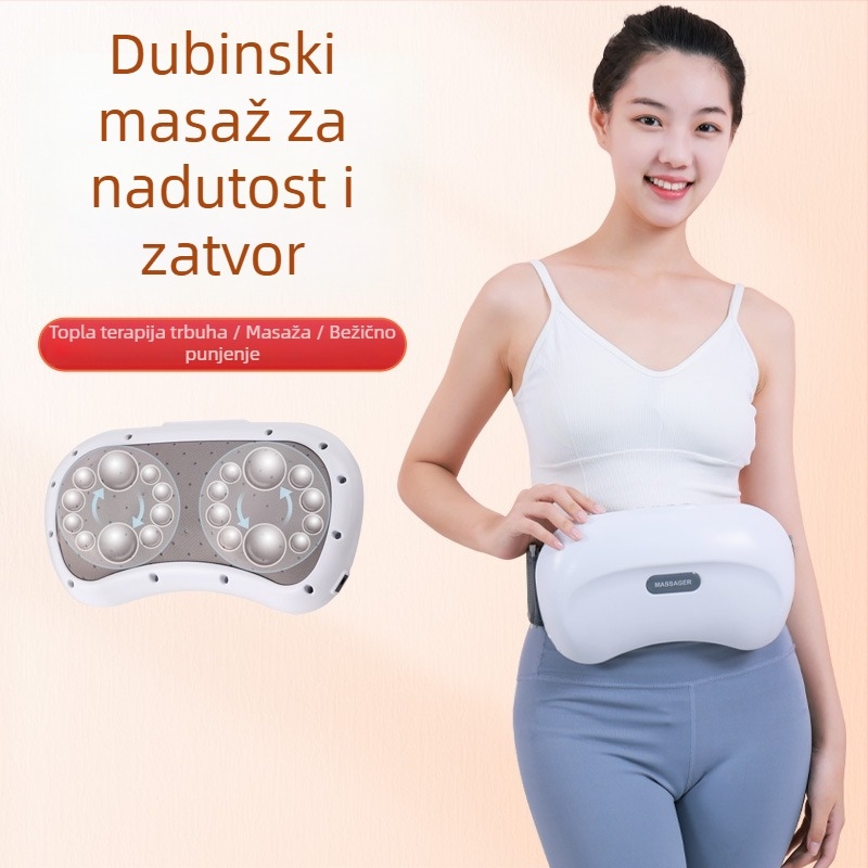 F5 Kućni masazer za abdomen s dvostrukim diskovima, tehnike masaže: topli kompres i gnječenje, napajanje iz mreže, kontrola tipkama, pametno vremensko podešavanje