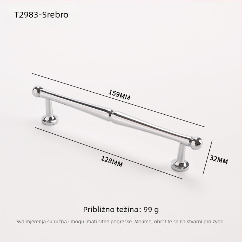 Drška za vrata kuhinjskog ormara i ladice – Francuski stil od mesinga, CNC obrada, model 2983, Nado