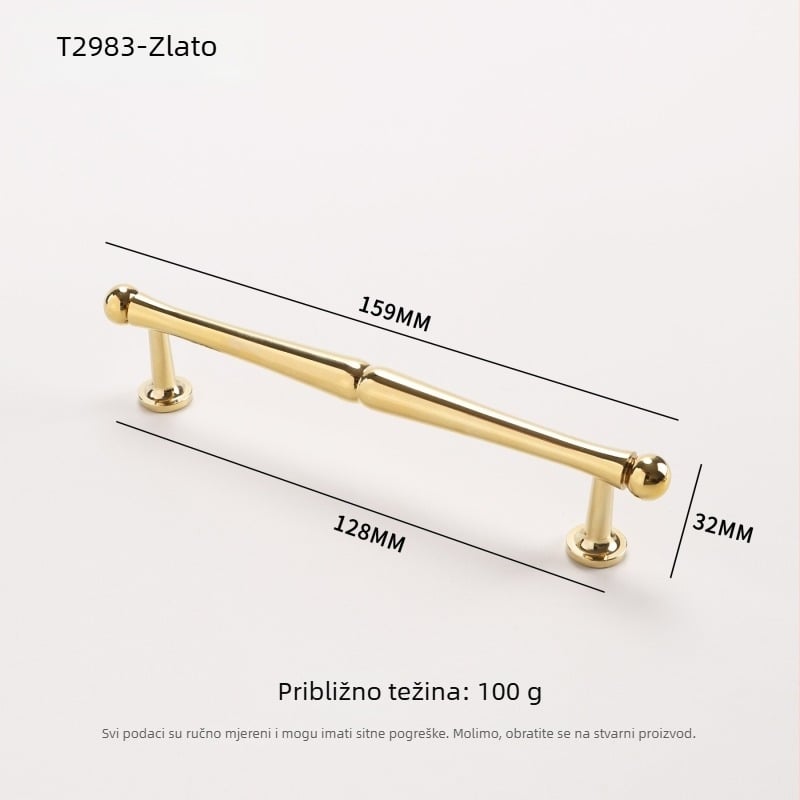 Drška za vrata kuhinjskog ormara i ladice – Francuski stil od mesinga, CNC obrada, model 2983, Nado