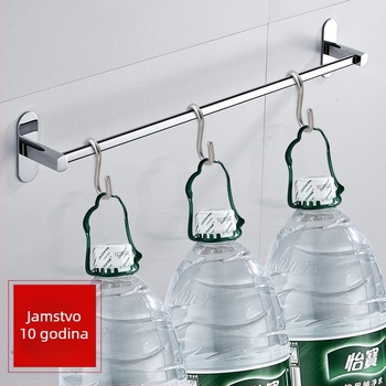 Držač ručnika od nehrđajućeg čelika, zidni, bez bušenja, kromirani završni premaz, s jednim šipom