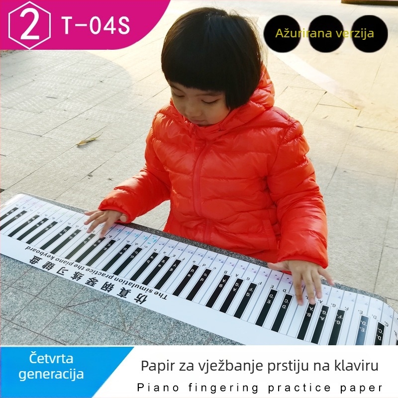 Fingering Sticker za klavir s 88 tipkama — 1:1 simulacija prstiju, notacija na notnom zapisu, PVC materijal