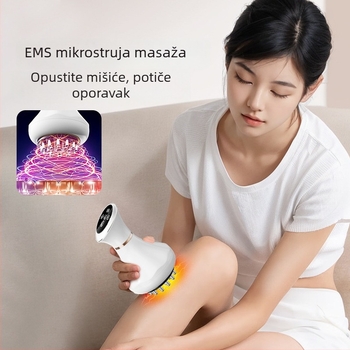 Prijenosni električni meridijanski masažer s grijanjem i vibracijom, mini uređaj za cijelo tijelo cuppinga, model PK690, punjivi, 1200 mAh, temperatura 38–48°C, ABS kućište, mehaničko upravljanje