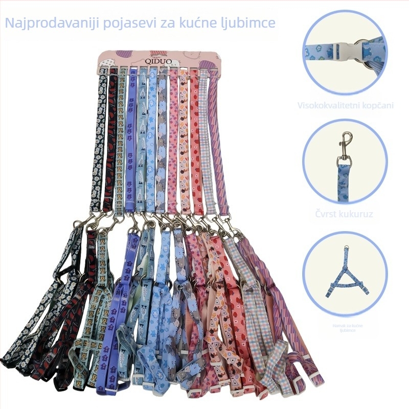 Set kaiša i ovratnik za mačku (Nylon; Podesiv; Marka: Spiritual Essence; Kategorija: Traction belt)