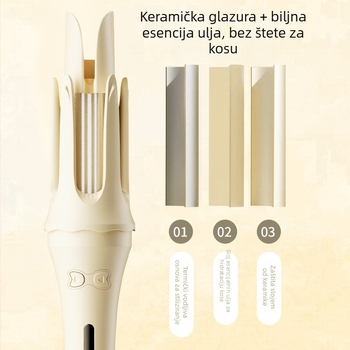 Uvijač za kosu s negativnim ionima, dizajn vodne valovitosti, keramičko premazivanje, 30W, 110–220V, kabelsko napajanje