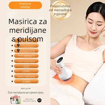 Punjaivi električni meridijanski masažni instrument s funkcijom trljanja, mikrostruje, vibracije i grijanja