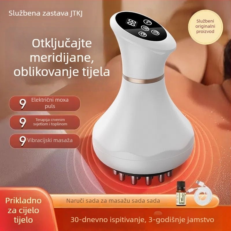 Punjaivi električni meridijanski masažni instrument s funkcijom trljanja, mikrostruje, vibracije i grijanja