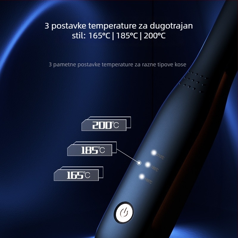 Dvostruko korištenje kovrčanja i ravnanja kose s keramičkom pločom 31 mm+, 25W, 220V, kabelsko napajanje, 3 razine temperature, kratke kose