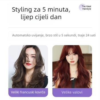 Presa za kosu sa zlatno-keramičkim grijačem, cijev 16–20 mm, 10 razina kontrole temperature, za mokru i suhu kosu