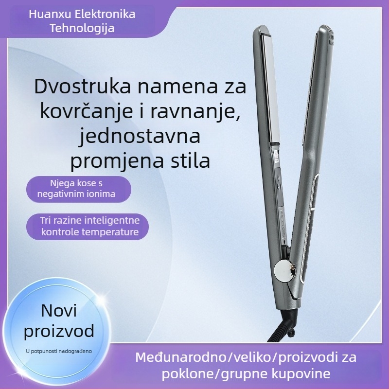 Presa za kosu sa zlatno-keramičkim grijačem, cijev 16–20 mm, 10 razina kontrole temperature, za mokru i suhu kosu