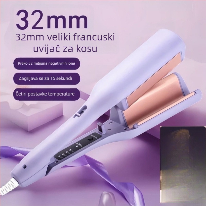 Duboko U oblik kose - 3 u 1 za suhe/ kovrčave/ ravne, bežični, keramički valjak