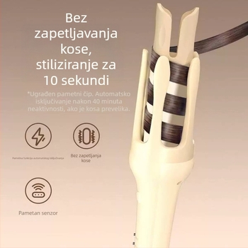 Automatski uvijač za kosu s turmalinskim keramičkim grijačem, kabelsko napajanje, regulacija temperature: 1 razina, 34 W, 220 V