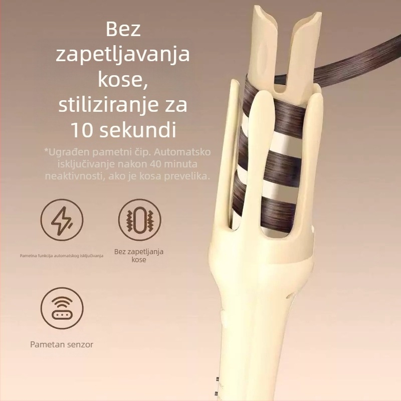 Automatski uvijač za kosu s turmalinskim keramičkim grijačem, kabelsko napajanje, regulacija temperature: 1 razina, 34 W, 220 V