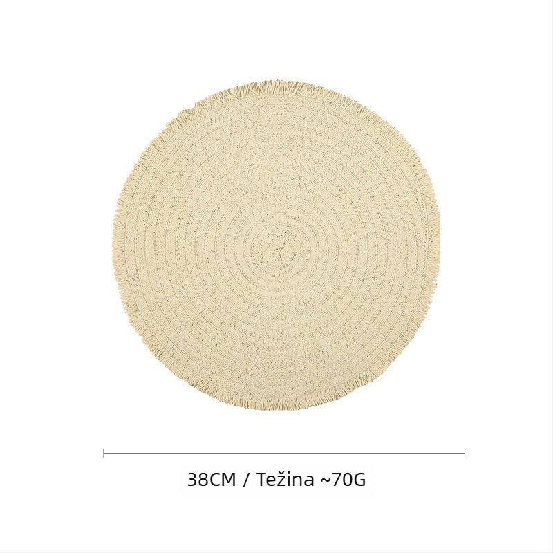 Pleteni papirnati podmetač za stol – ekološki, toplinska izolacija, protiv opeklina, dekorativni podmetač; materijal: papir; uzorak: jednobojan; oblik: okrugli, kvadratni, nepravilan; biorazgradivo
