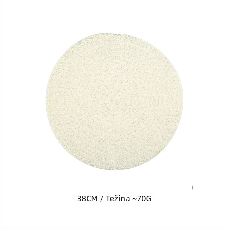 Pleteni papirnati podmetač za stol – ekološki, toplinska izolacija, protiv opeklina, dekorativni podmetač; materijal: papir; uzorak: jednobojan; oblik: okrugli, kvadratni, nepravilan; biorazgradivo
