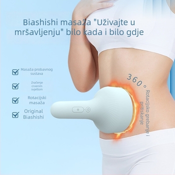 Uređaj za masažu abdomena s Bianstoneom, funkcija gnječenja, ugrađena litijska baterija, upravljanje tipkama, 6 načina + crveno svjetlo, težina 369 g
