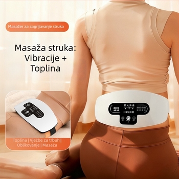 Pojas za masažu struka i abdomena — punjiv, mehaničko upravljanje, 3 razine brzine, vibracija i topla kompresija, do 4 masažnih glava