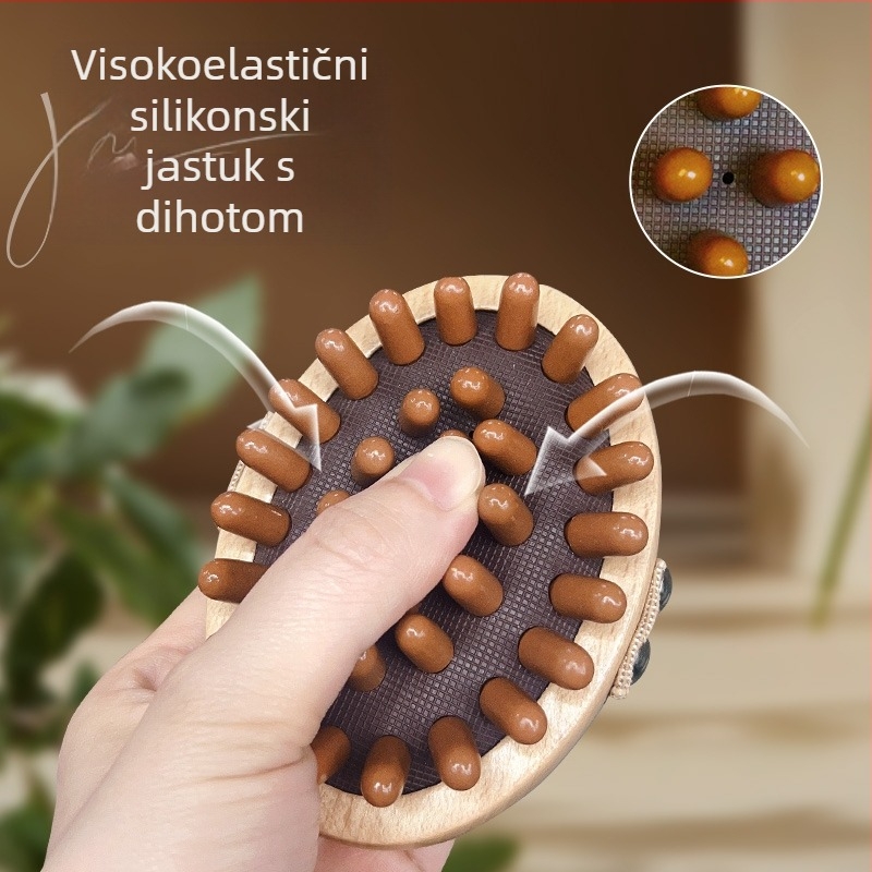 Gua sha ploča i alat, meridijanska četka, Zhebao, drveni materijal, zdravstvena masaža