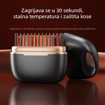 Bežični češalj za ravnanje i kovrčanje kose s titan-turmalinskim premazom, 3 postavke temperature, 25W, Li-ion baterija 3,7V