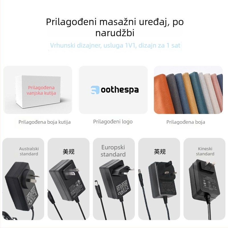 Abdominalni masažer s toplinskom terapijom i gnječenjem, punjivi, upravljanje gumbom, tajmer