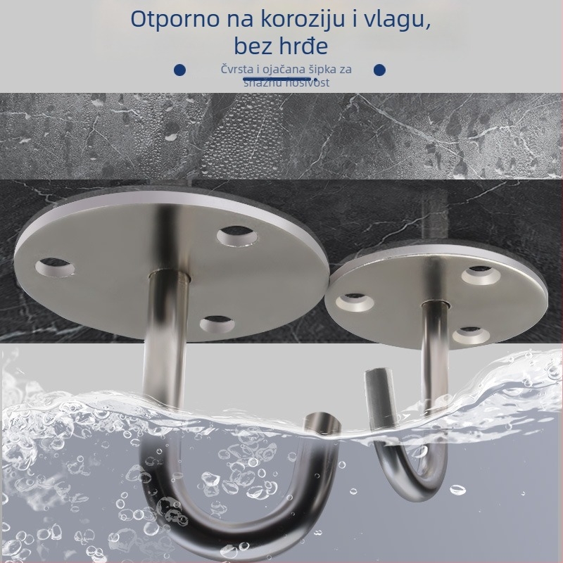Kuka za strop od nehrđajućeg čelika za projekcijske zavjese, moderan minimalistički dizajn, nikl završna obrada, površina žičanim uzorkom — Jin Aoding
