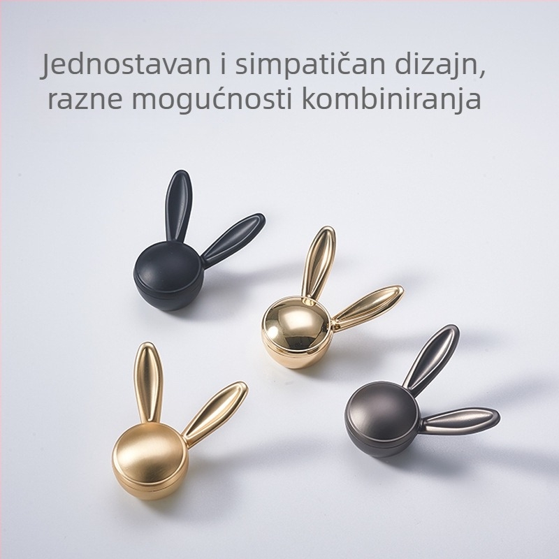 Kuka za odjeću u obliku zeca – cinkova legura, skandinavski stil, za ormar, premazano završno (cinkova legura; skandinavski stil; za ormar; premazano završno)