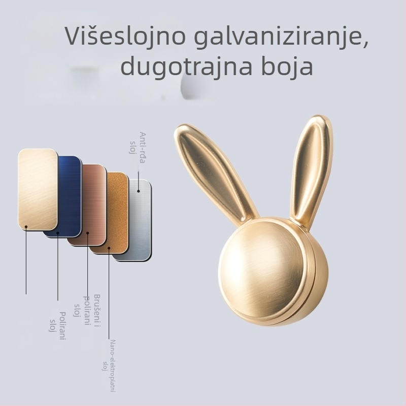 Kuka za odjeću u obliku zeca – cinkova legura, skandinavski stil, za ormar, premazano završno (cinkova legura; skandinavski stil; za ormar; premazano završno)