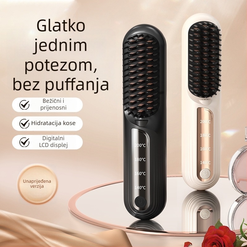 Bežični ionski češalj za ravnanje i kovrčanje kose — turmalinsko-keramički grijač, promjer provodnika ≤15 mm, 50 W