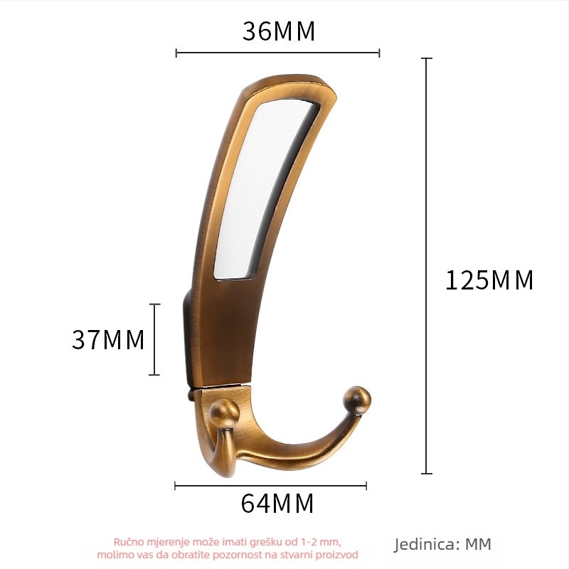 Kuka za kapute – dvostruki žlijeb, cinkova legura, model YG002, za ormar, moderni minimalistički stil