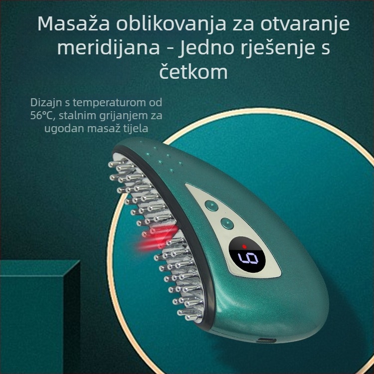 Električno masažno uređaj s toplinskom terapijom i moksibuzijom, USB napajanje, 4 brzine, do 45°C, ABS kućište